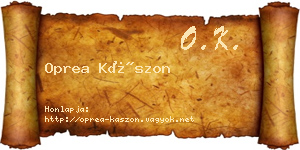 Oprea Kászon névjegykártya